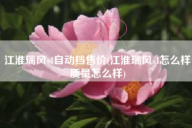 江淮瑞风s4自动挡售价(江淮瑞风s4怎么样质量怎么样)