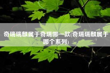 奇瑞瑞麒属于奇瑞哪一款(奇瑞瑞麒属于哪个系列)