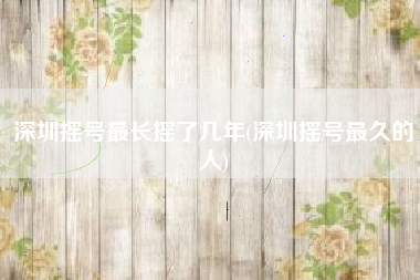 深圳摇号最长摇了几年(深圳摇号最久的人)