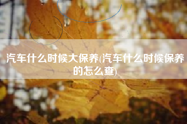 汽车什么时候大保养(汽车什么时候保养的怎么查)